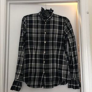 Flannel shirt with ruffles